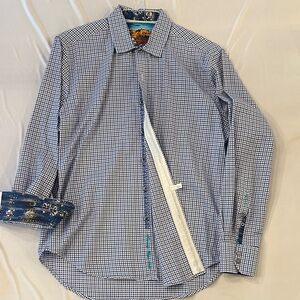 Robert Graham Blue and White Checkered Shirt